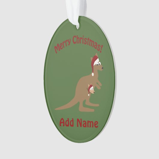 Merry Kerstkerkangaroos Ornament (voorkant)