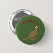 Merry Kerstkerkangaroos Ronde Button 5,7 Cm (Voorkant /achterkant)