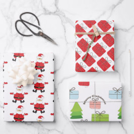 Merry kerstkerstkerstcadeautjes - boompatroon inpakpapier vel