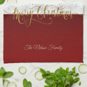 Merry Kerstkerstkerstfoto Theedoek (Gevouwen)