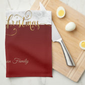 Merry Kerstkerstkerstfoto Theedoek (Quarter Fold)