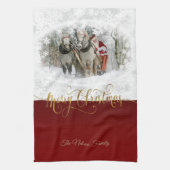 Merry Kerstkerstkerstfoto Theedoek (Verticaal)