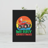 Merry kerstkerstkerstkerstcadeau-monster Truck Xma Kaart (Staand voorkant)