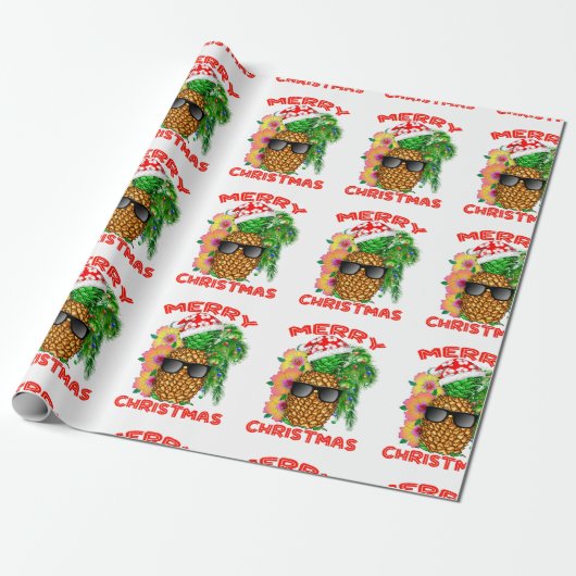 Merry Kerstkerstkerstkerstkerstananapple Cadeaupapier (Uitgerold)