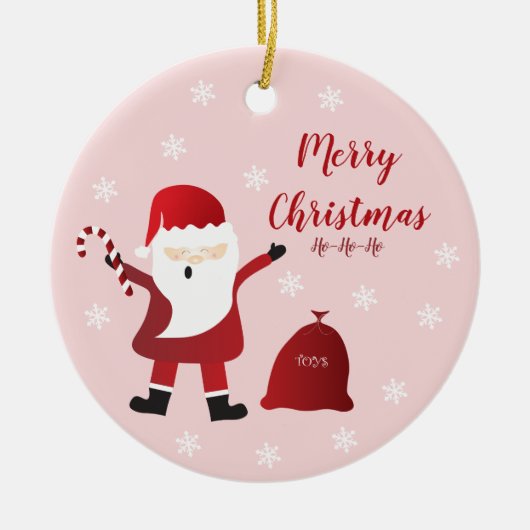 Merry kerstkerstkerstkerstkerstcadeautas Speelgoed Keramisch Ornament (Voorkant)