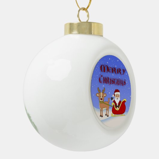 Merry Kerstkerstkerstkerstkerstkeramische winkelve Keramische Bal Ornament (Links)