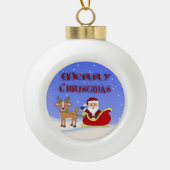 Merry Kerstkerstkerstkerstkerstkeramische winkelve Keramische Bal Ornament (Voorkant)