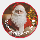 Merry kerstkerstkerstkerstkerstkerstbedekking pers ronde sticker (Voorkant)