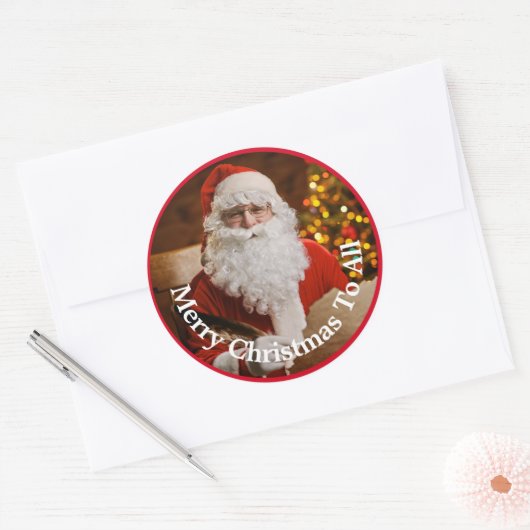 Merry kerstkerstkerstkerstkerstkerstbedekking pers ronde sticker (Envelop)