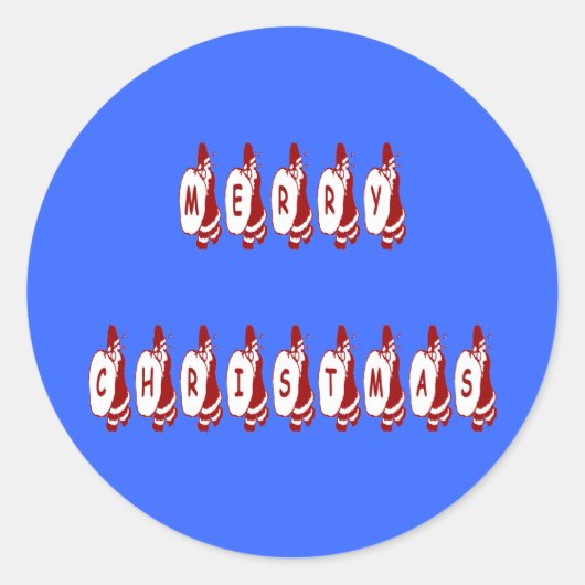 Merry kerstkerstkerstkerstkerstkerstcadeauletterty ronde sticker (Voorkant)