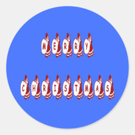 Merry kerstkerstkerstkerstkerstkerstcadeauletterty ronde sticker