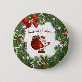 Merry kerstkerstkerstkerstkerstkerstkerstkerstkers ronde button 5,7 cm (Voorkant)