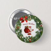 Merry kerstkerstkerstkerstkerstkerstkerstkerstkers ronde button 5,7 cm (Voorkant /achterkant)