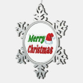 Merry Kerstkerstkerstkerstkerstkerstkerstkerstkers Tin Sneeuwvlok Ornament (Rechts)