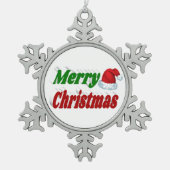 Merry Kerstkerstkerstkerstkerstkerstkerstkerstkers Tin Sneeuwvlok Ornament (Voorkant)