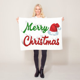 Merry Kerstkerstkerstkerstkerstkerstkerstkerstrood Fleece Deken