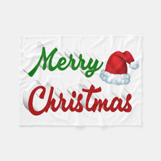 Merry Kerstkerstkerstkerstkerstkerstkerstkerstrood Fleece Deken (Voorkant (Horizontaal))