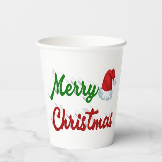 Merry Kerstkerstkerstkerstkerstkerstkerstkerstrood Papieren Bekers (Achterkant)