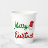 Merry Kerstkerstkerstkerstkerstkerstkerstkerstrood Papieren Bekers (Voorkant)