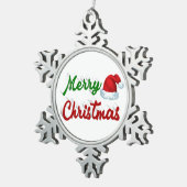 Merry Kerstkerstkerstkerstkerstkerstkerstkerstrood Tin Sneeuwvlok Ornament (Rechts)