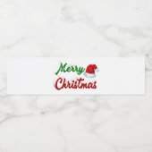 Merry Kerstkerstkerstkerstkerstkerstkerstkerstrood Waterfles Etiket (Enkel label)