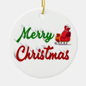 Merry kerstkerstkerstkerstkerstkerstkerstkerststaa keramisch ornament (Voorkant)