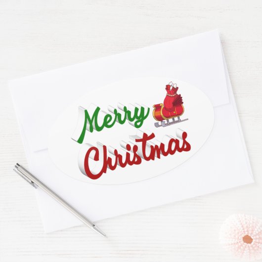 Merry kerstkerstkerstkerstkerstkerstkerstkerststaa ovale sticker (Envelop)