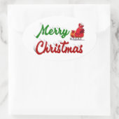 Merry kerstkerstkerstkerstkerstkerstkerstkerststaa ovale sticker (Tas)