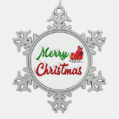 Merry kerstkerstkerstkerstkerstkerstkerstkerststaa tin sneeuwvlok ornament (Voorkant)