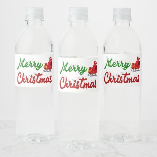 Merry kerstkerstkerstkerstkerstkerstkerstkerststaa waterfles etiket (Flessen)
