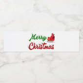 Merry kerstkerstkerstkerstkerstkerstkerstkerststaa waterfles etiket (Enkel label)