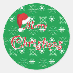 Merry kerstkerstkerstkerstkerstkerstkerstkleed Fes Ronde Sticker