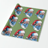 Merry Kerstkerstkerstkerstkerstkerstman Face Mask  Cadeaupapier (Uitgerold)