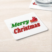 Merry kerstkerstkerstkerstkerstkerstschilderij Sle Kartonnen Onderzetters (Schuin)