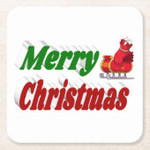 Merry kerstkerstkerstkerstkerstkerstschilderij Sle Kartonnen Onderzetters (Voorkant)