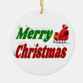 Merry kerstkerstkerstkerstkerstkerstschilderij Sle Keramisch Ornament (Voorkant)
