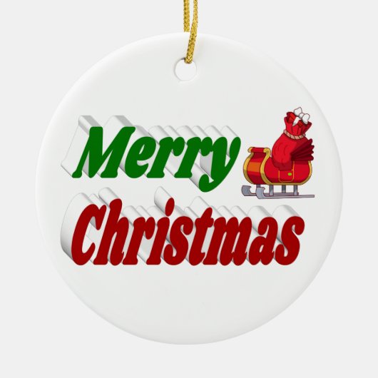 Merry kerstkerstkerstkerstkerstkerstschilderij Sle Keramisch Ornament (Voorkant)