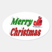 Merry kerstkerstkerstkerstkerstkerstschilderij Sle Ovale Sticker (Voorkant)