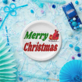 Merry kerstkerstkerstkerstkerstkerstschilderij Sle Papieren Bordje (Feest)