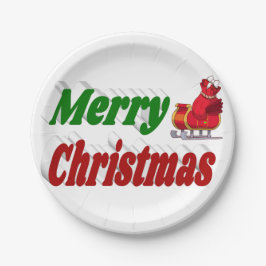 Merry kerstkerstkerstkerstkerstkerstschilderij Sle Papieren Bordje