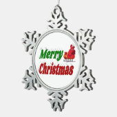 Merry kerstkerstkerstkerstkerstkerstschilderij Sle Tin Sneeuwvlok Ornament (Rechts)