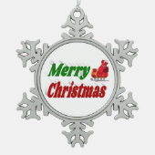 Merry kerstkerstkerstkerstkerstkerstschilderij Sle Tin Sneeuwvlok Ornament (Voorkant)