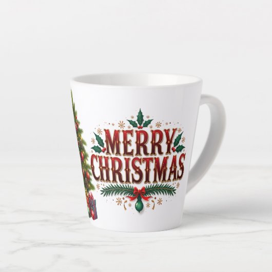 Merry Kerstkerstkerstkerstkerstkoepel Latte Mok (Rechterhoek)
