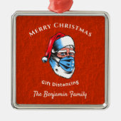 Merry kerstkerstkerstkerstkerstman — gezichtsmaske metalen ornament (Voorkant)