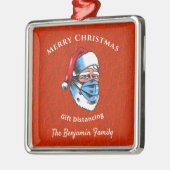 Merry kerstkerstkerstkerstkerstman — gezichtsmaske metalen ornament (Links)