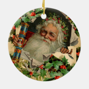Merry Kerstkerstkerstkerstkerstman Holly Keramisch Ornament