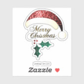 Merry Kerstkerstkerstkerstkerstman Red Gold Green  Sticker (Vel)