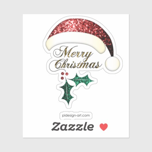 Merry Kerstkerstkerstkerstkerstman Red Gold Green Sticker (Vel)