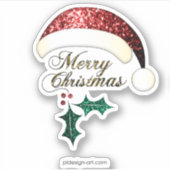 Merry Kerstkerstkerstkerstkerstman Red Gold Green  Sticker (Voorkant)