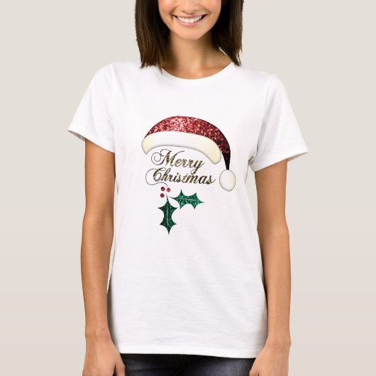 Merry Kerstkerstkerstkerstkerstman Red Gold Green  T-shirt (Voorkant)